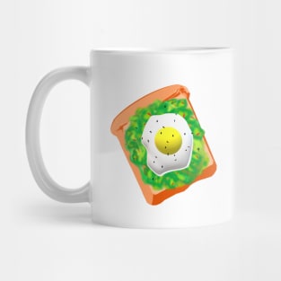 Avocado Toast with Egg (White Background) Mug